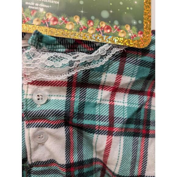 PJ'S & Presents Plaid Christmas Holiday Pajamas Dress Gown Girls Size 6 New! - Picture 2 of 9